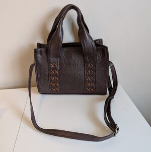 Genuinos Olmos Brown Leather Crossbody Shoulder Bag Handbag